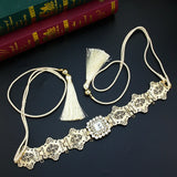 Sunspicems Gold Color Women Tassels Belt Hand Rope