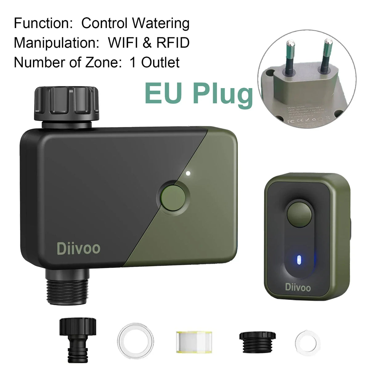 Diivoo 1/2/3 Zone Garden Watering Timer Wifi Automatic