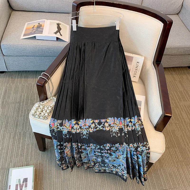 Plus Size Womens Skirts Loose Autumn Winter Chinese