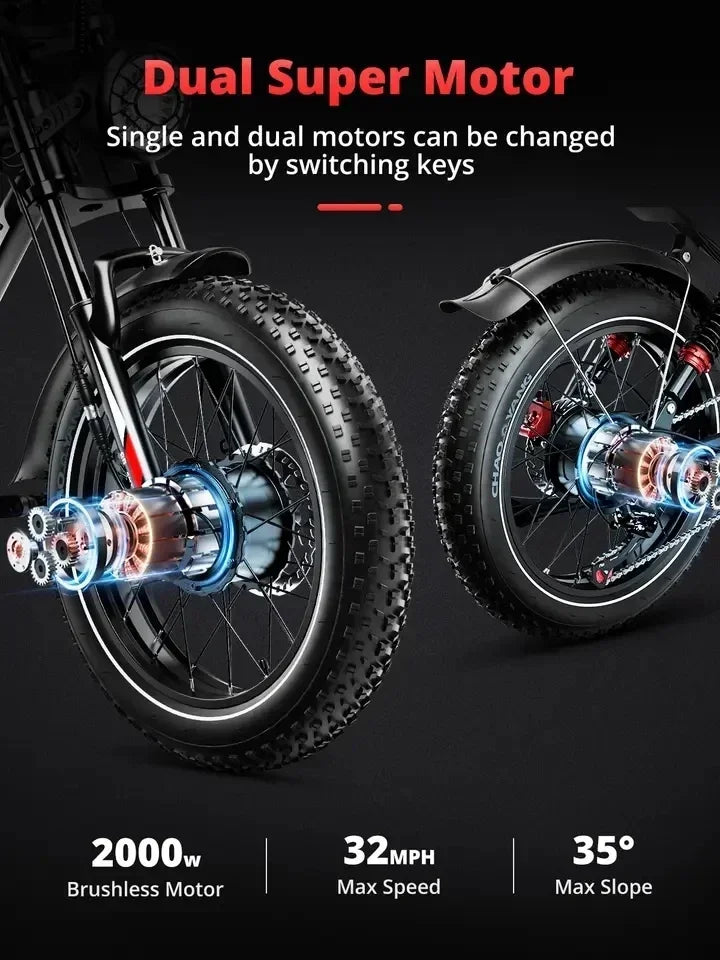 AMYET S8 Electric Bike 2000W Dual Motor 20*4.0