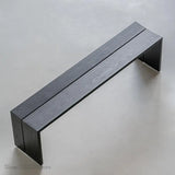 Quiet Style White Wax Wood Bench Black Dining