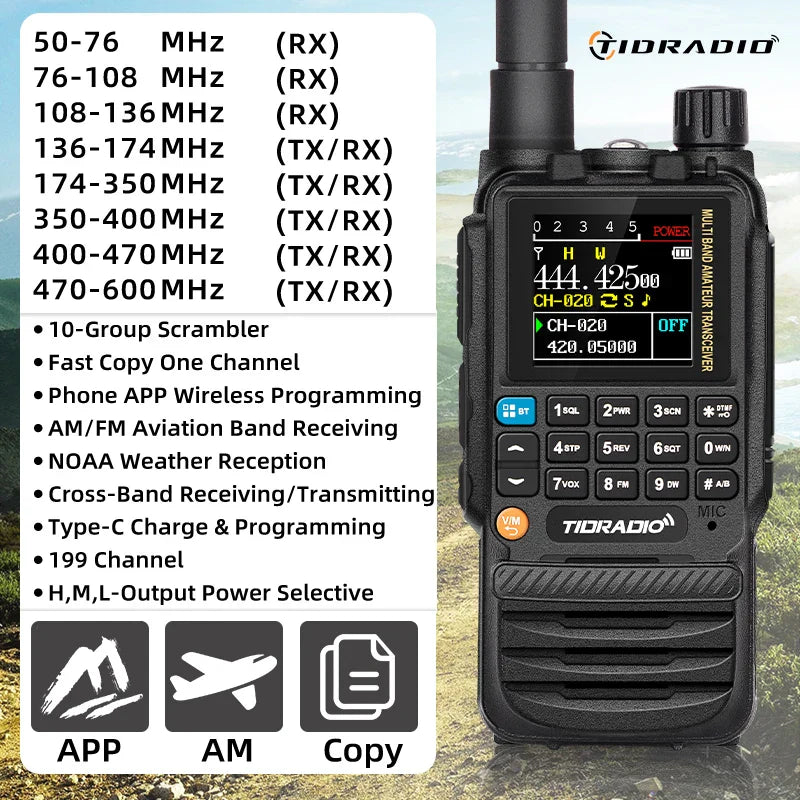 TIDRADIO H3 Walkie Talkie Phone APP Wireless Programming