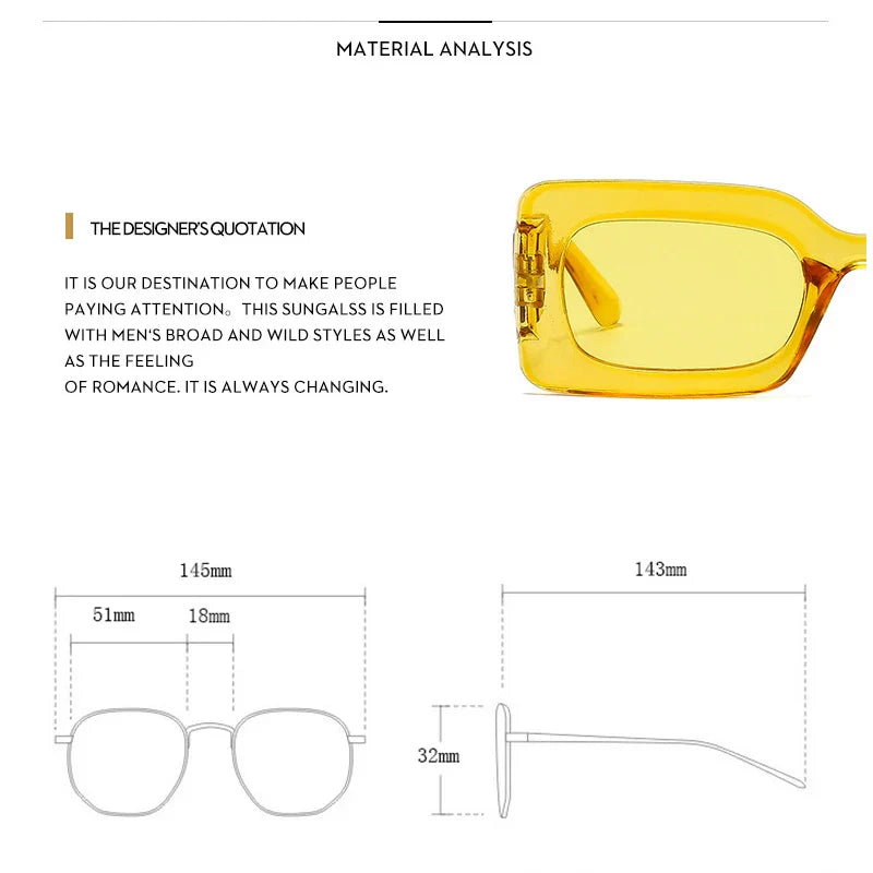 Popular Square Sunglasses For Women Retro Trendy Big