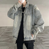 Denim Jacket Men's Spring Autumn Casual Stitching Distressed