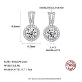 Moissanite Drop Earrings 925 Silver Women Luxury Real