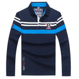 TACE&SHARK Brand Shark Embroidery Long Sleeve Polo Tops