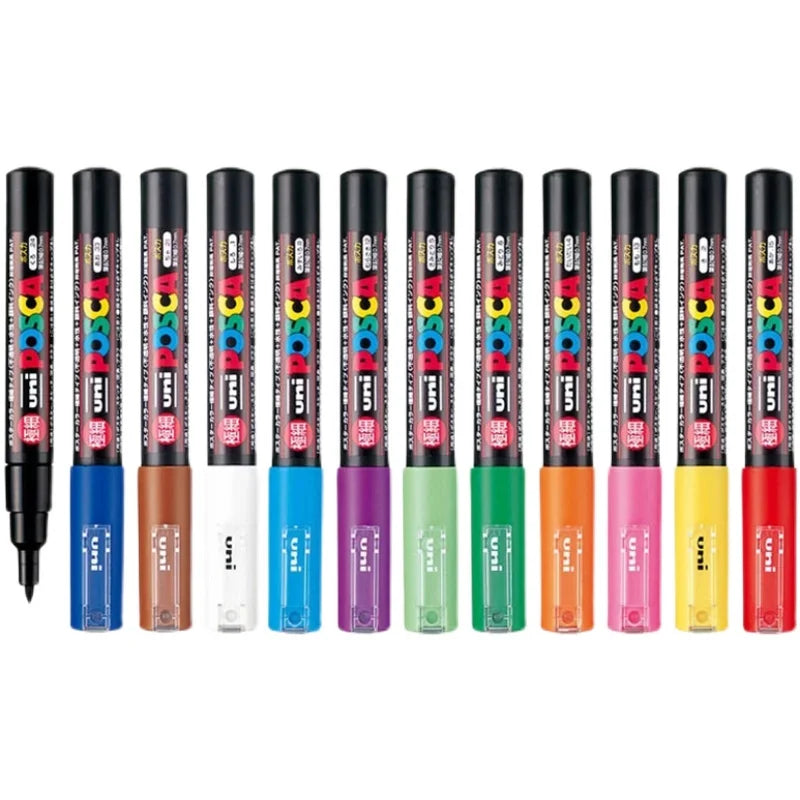 Uni Posca PC-1M 12 Colors Set Paint Markers,