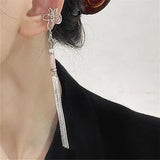 Vintage Chinese Style Artificial Jade Tassel Flower Ear