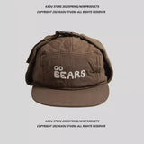 Korean Retro Flat Brimmed Fleece Lined Bomber Hats
