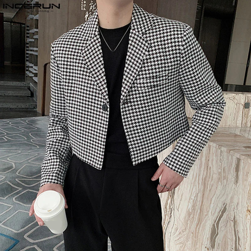 INCERUN Tops 2023 Korean Style Handsome New Mens