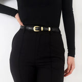105cm Female Fashion Belt Simple Metal Buckle Belt