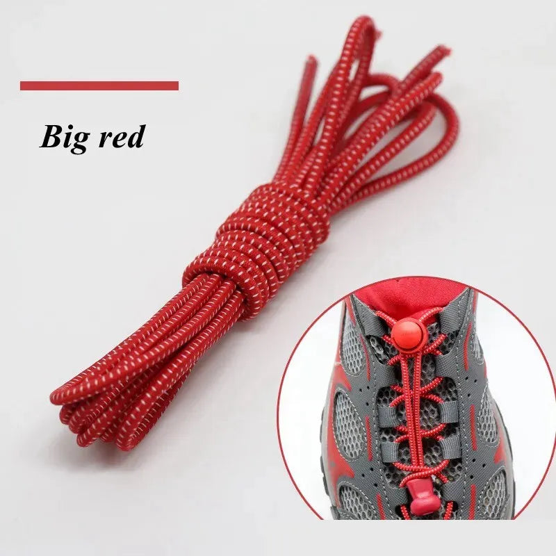 1 Pair 22 Colors Elastic Shoelaces Round Locking