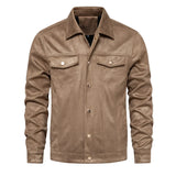 2023 New Autumn Winter Suede Leather Jacket Men