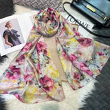 White Silk Scarf Women Scarves Bufandas Summer Beach