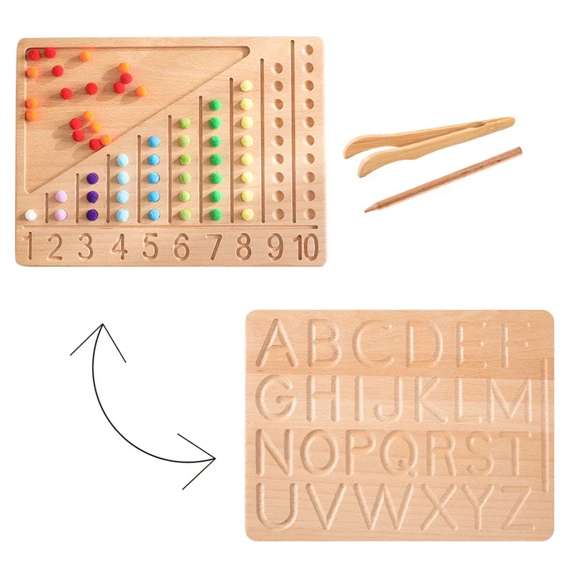 Montessori Counting Board for Girls Boy Tracing Board