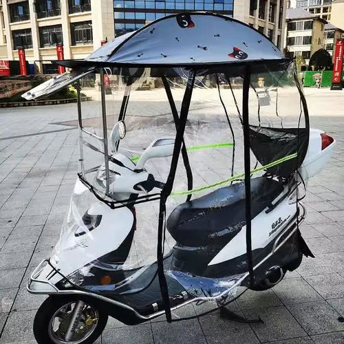 Electric vehicle canopy tricycle fully enclosed windshield rain