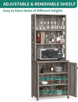 Bar Cabinet, Tall Farmhouse Coffee Bar Wine Cabinet