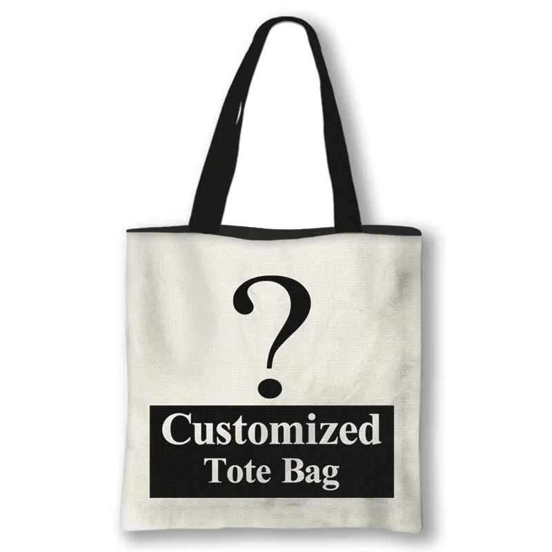 Personal Customize Women Tote Bag Linen Canvas Bag