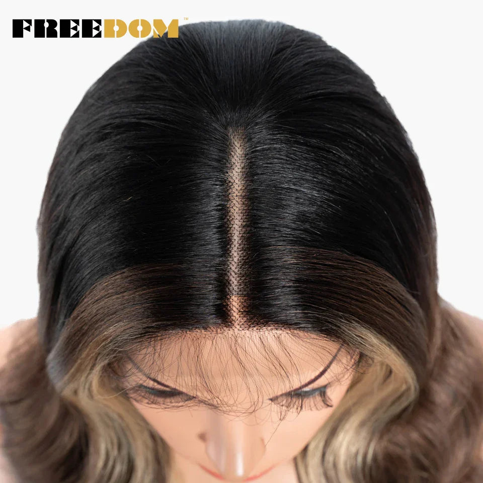 FREEDOM Synthetic Lace Front Wigs Body Wave Ombre