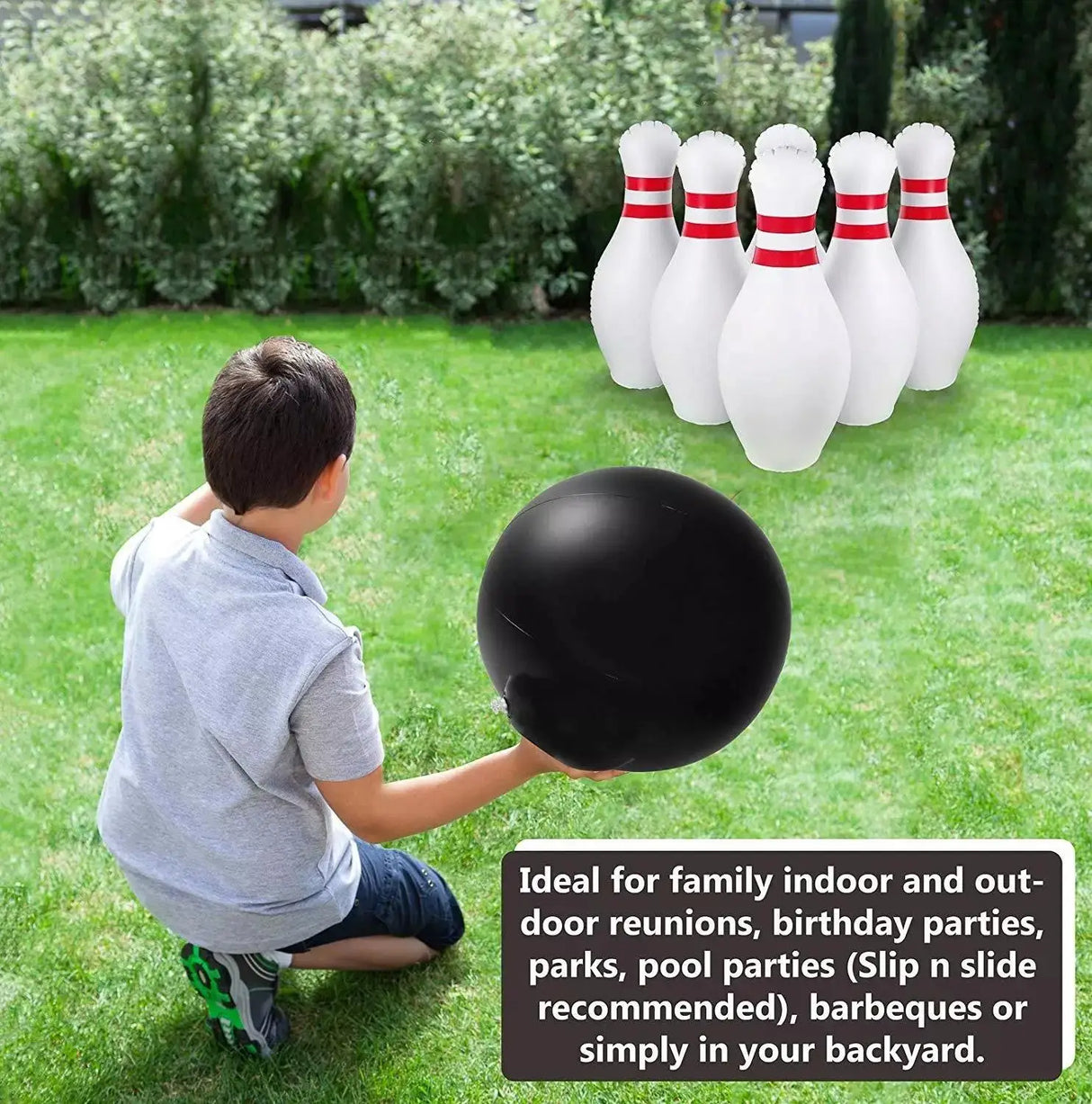 Giant Inflatable Bowling Set Kids Adults Outdoor Sports