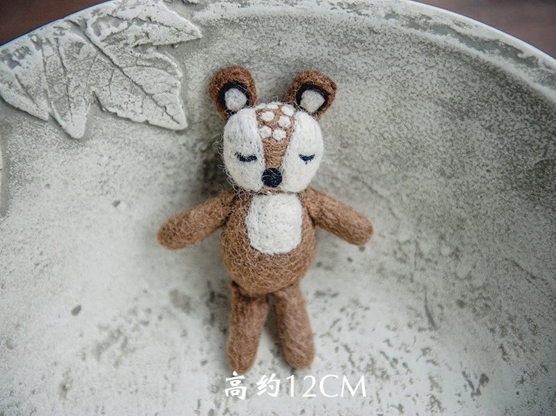 Newborn Photography Props for Baby Cute Animals Handmade Wool Doll Fotografia Accessory Studio Shooting Photo Props Accessories