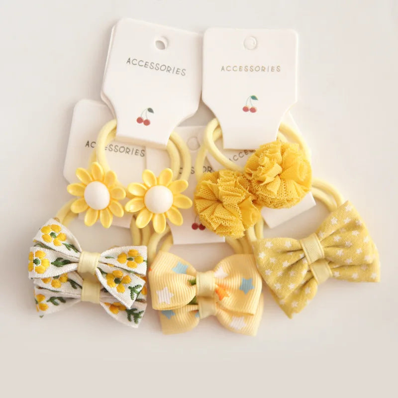 10Pcs/Lot Sweet Hair Band Girls Hair Ties Bows