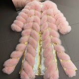 YOLOAgain 2024 Autumn Luxury Real Fox Fur Coat