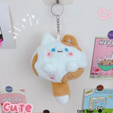 Squeak Long Tailed Cat Plush Keychain Cartoon Cute