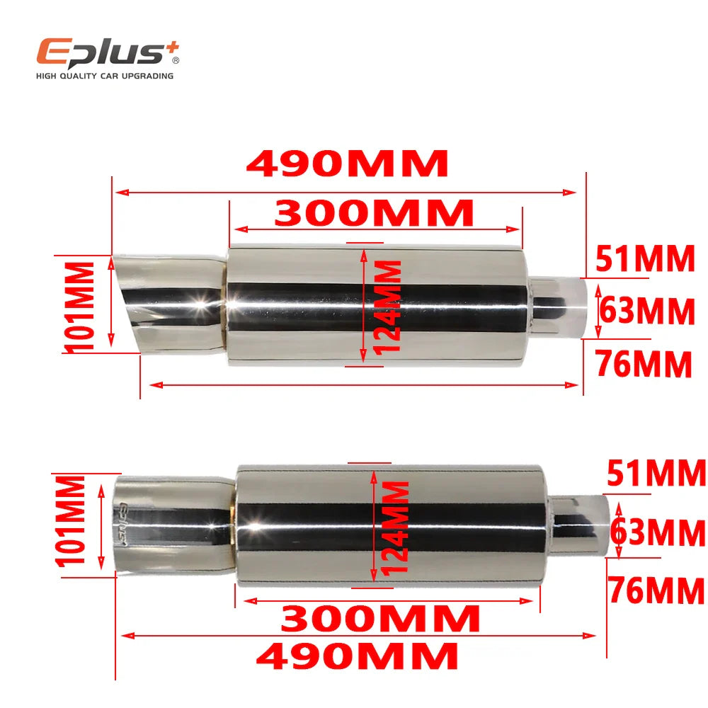 EPLUS Car Exhaust Straight Pipe Muffler Tail Pipe