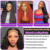 13x6 Glueless HD Transparent Deep Wave Human Hair