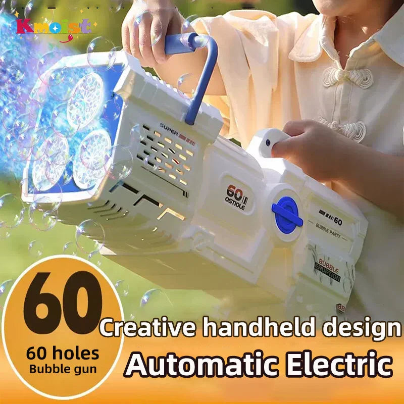 60 Holes Bubble Gun LED Light Electric Automatic