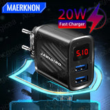 Dual USB Charger 20W Mobile Phone Charger Fast