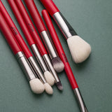 BEILI Red Eye Makeup Brushes Set Professional Natural