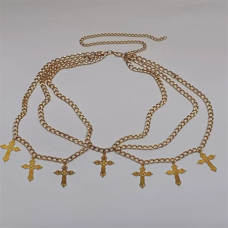 Punk Hip-Hop Style Simple Multi-Layer Body Chain Retro