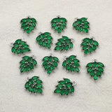 16x12mm 50pcs Cubic Zirconia Feather Charm