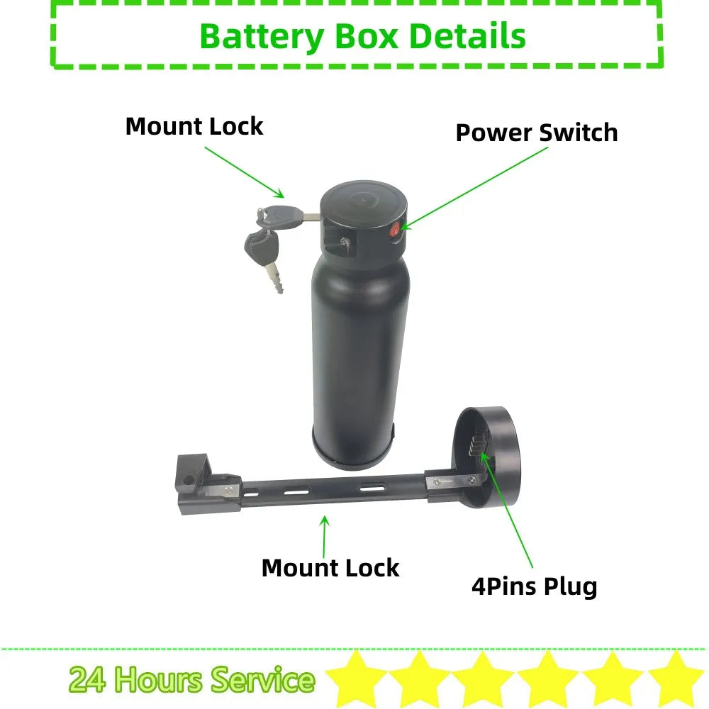 36Volt Water Bottle Dolphin Ebike Battery Box 30