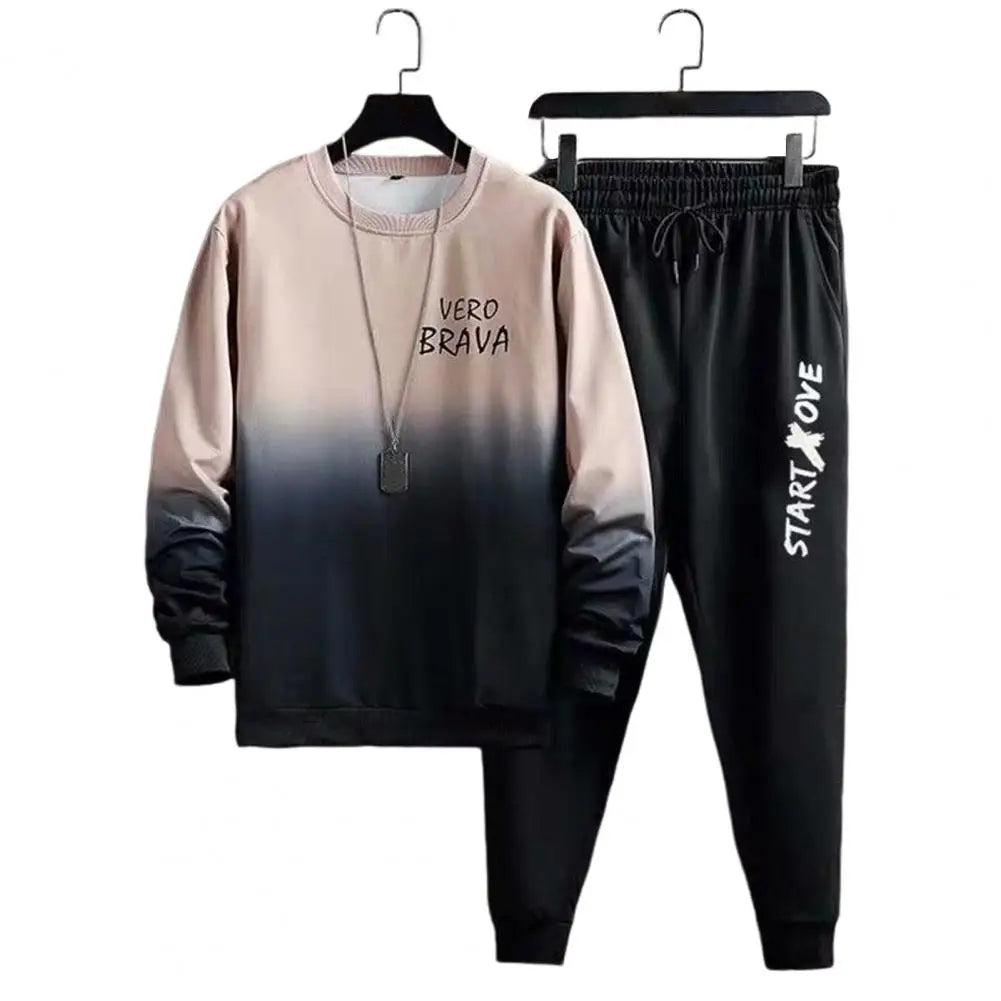 Men Suit with Long Sleeve Top Men Two-piece