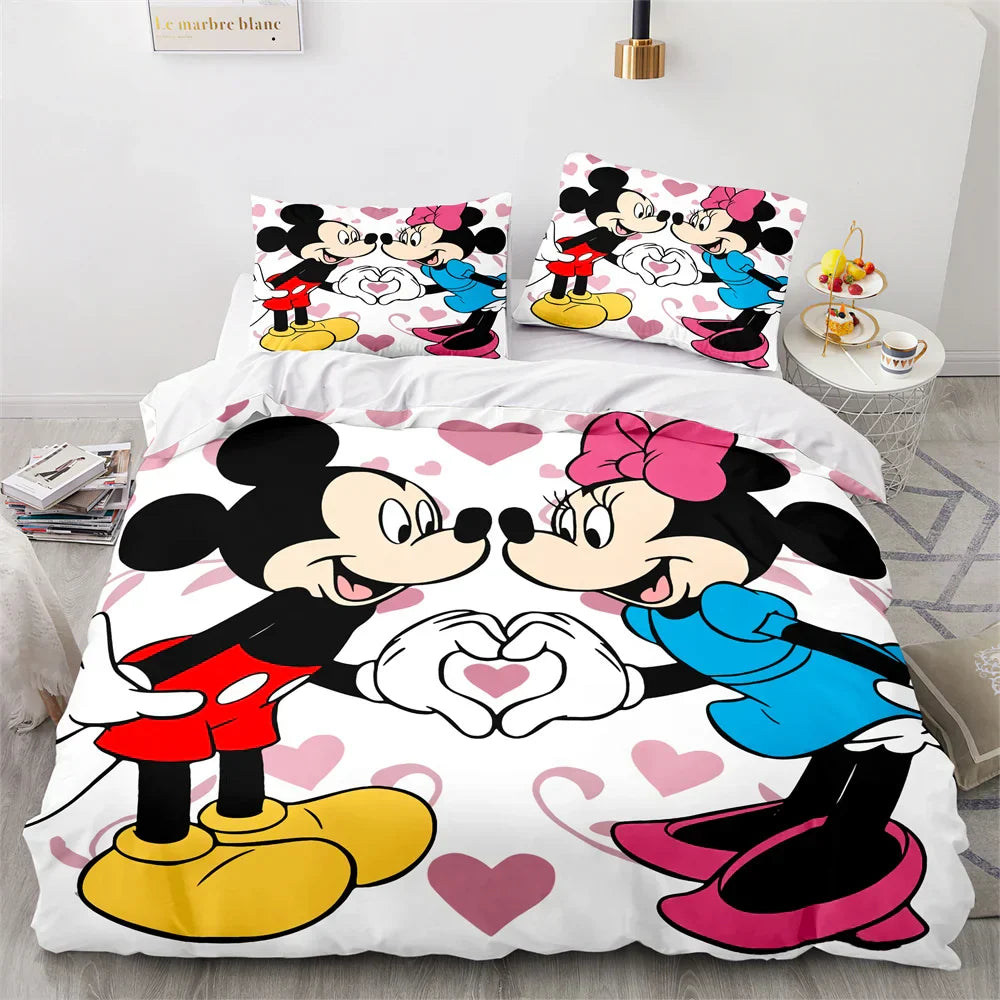 Disney Mickey Minnie Mouse Cartoon Bedding Set Lovely