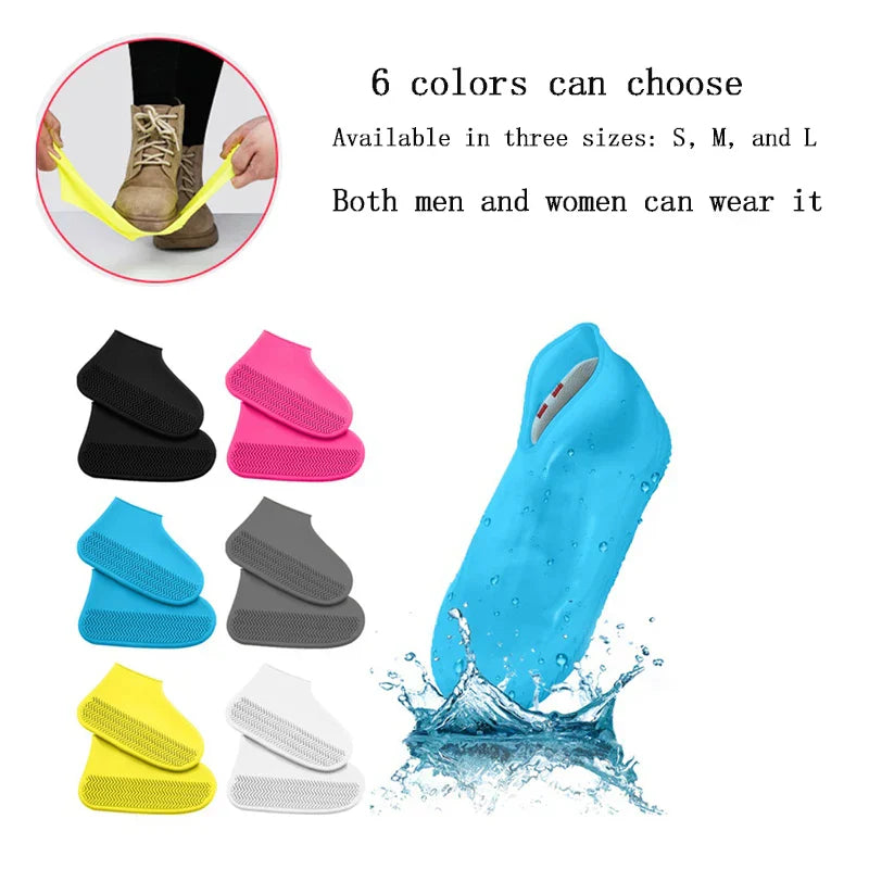 1 Pair Waterproof Nonslip Silicone Shoe High Elastic