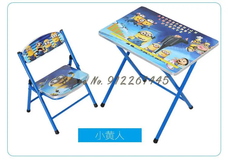 Kindergarten pupils children foldable learning tables and chairs