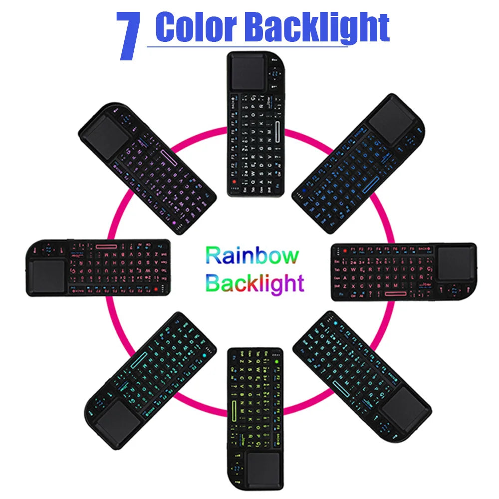 A8 Mini Wireless Keyboard 2.4G 7 Color Backlit