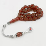 Gemstone Tasbih Natural Brazil Red Agate stone Islamic