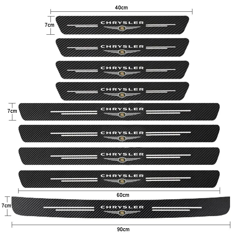 Car Door Sill Protector Carbon Fiber Threshold Decals