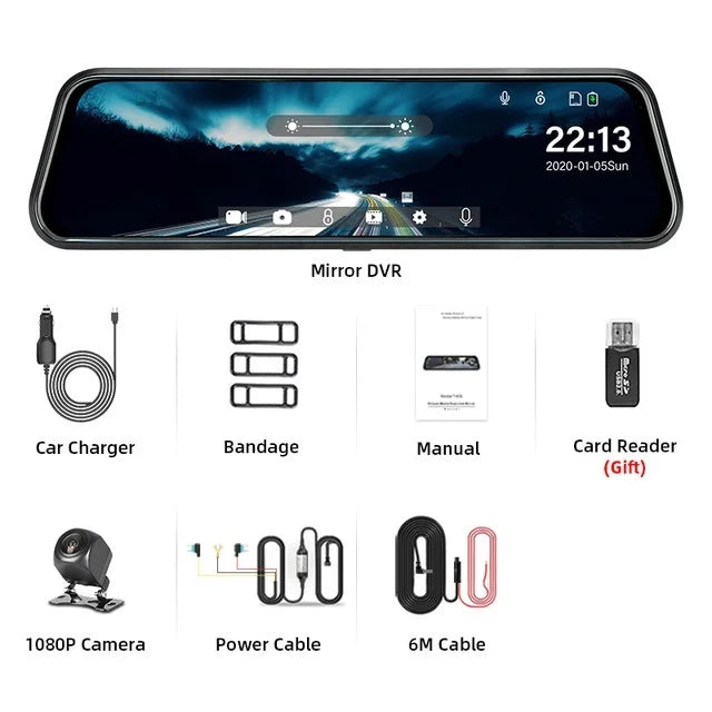 Mirror Camera for Car Touch Screen Video Recorder