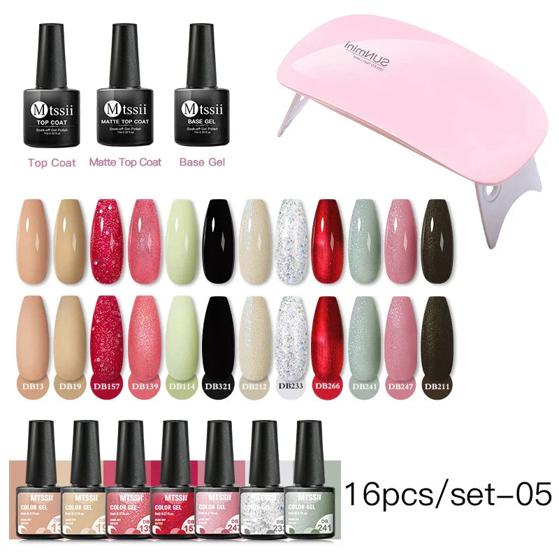 Mtssii 13/16Pcs Gel Nail Polish Set With 36W