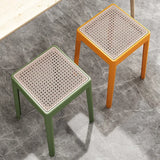 Stackable Storage Bench Stool Plastic Rattan Stools Portable