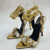 Liyke Sexy Ankle Strap Golded Sandals Women Party