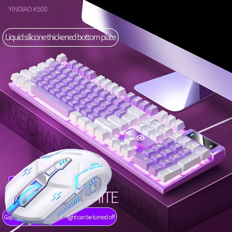 Pink Keyboard and Mouse Set 2 in 1