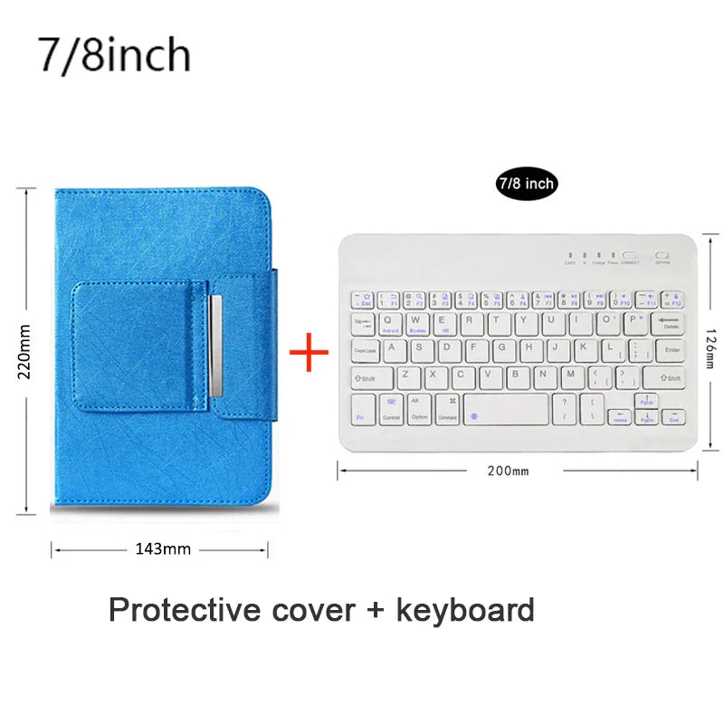 Universal Wireless Bluetooth Keyboard with Leather Case Stand
