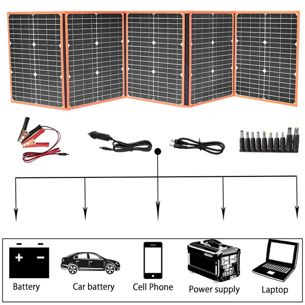 100w Foldable solar panel portable solar charger 12v